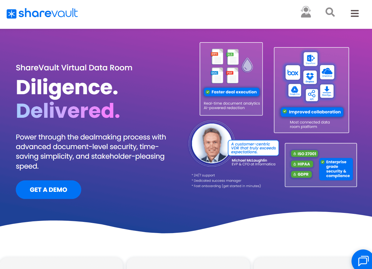 ShareVault product screenshot